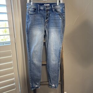 Nature Womens Denim Jeans Size 11/29 Light Wash Distressed